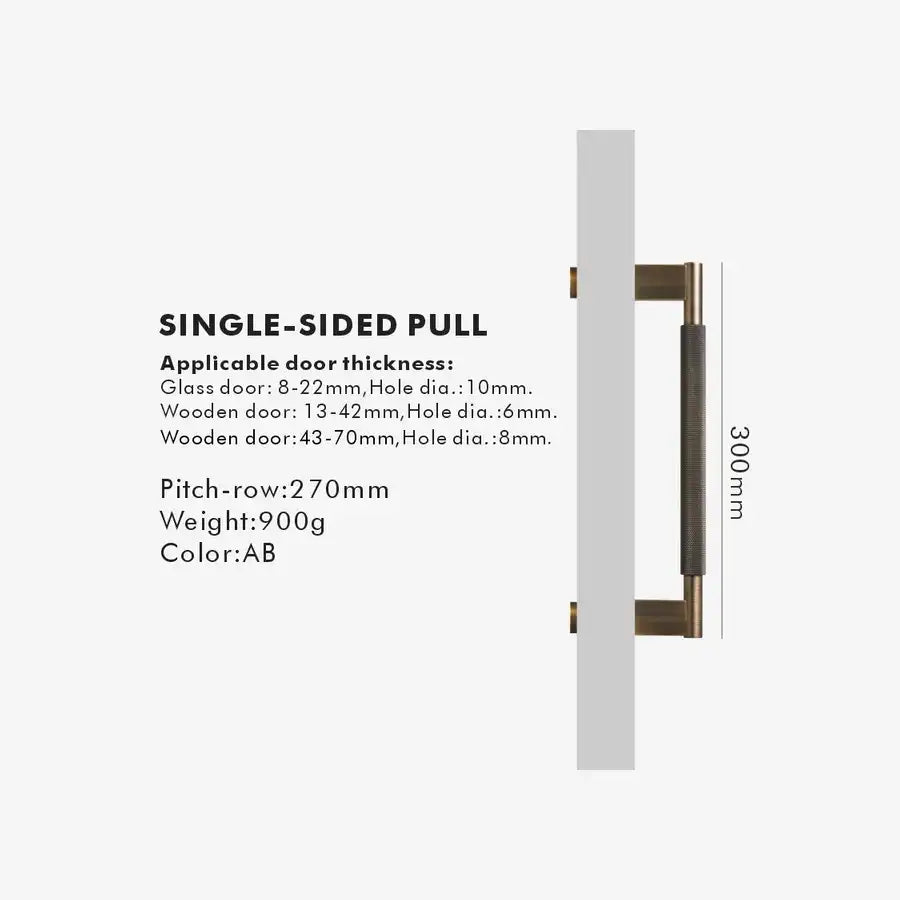 NORWYN Solid Brass Knurled Door Pull Handle