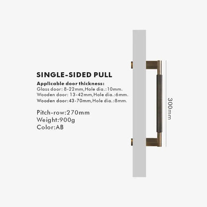 NORWYN Solid Brass Knurled Door Pull Handle
