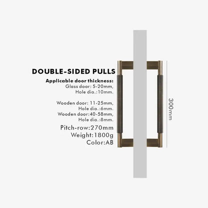 NORWYN Solid Brass Knurled Door Pull Handle