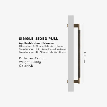 NORWYN Solid Brass Knurled Door Pull Handle