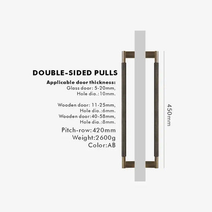 NORWYN Solid Brass Knurled Door Pull Handle