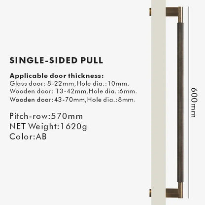 NORWYN Solid Brass Knurled Door Pull Handle