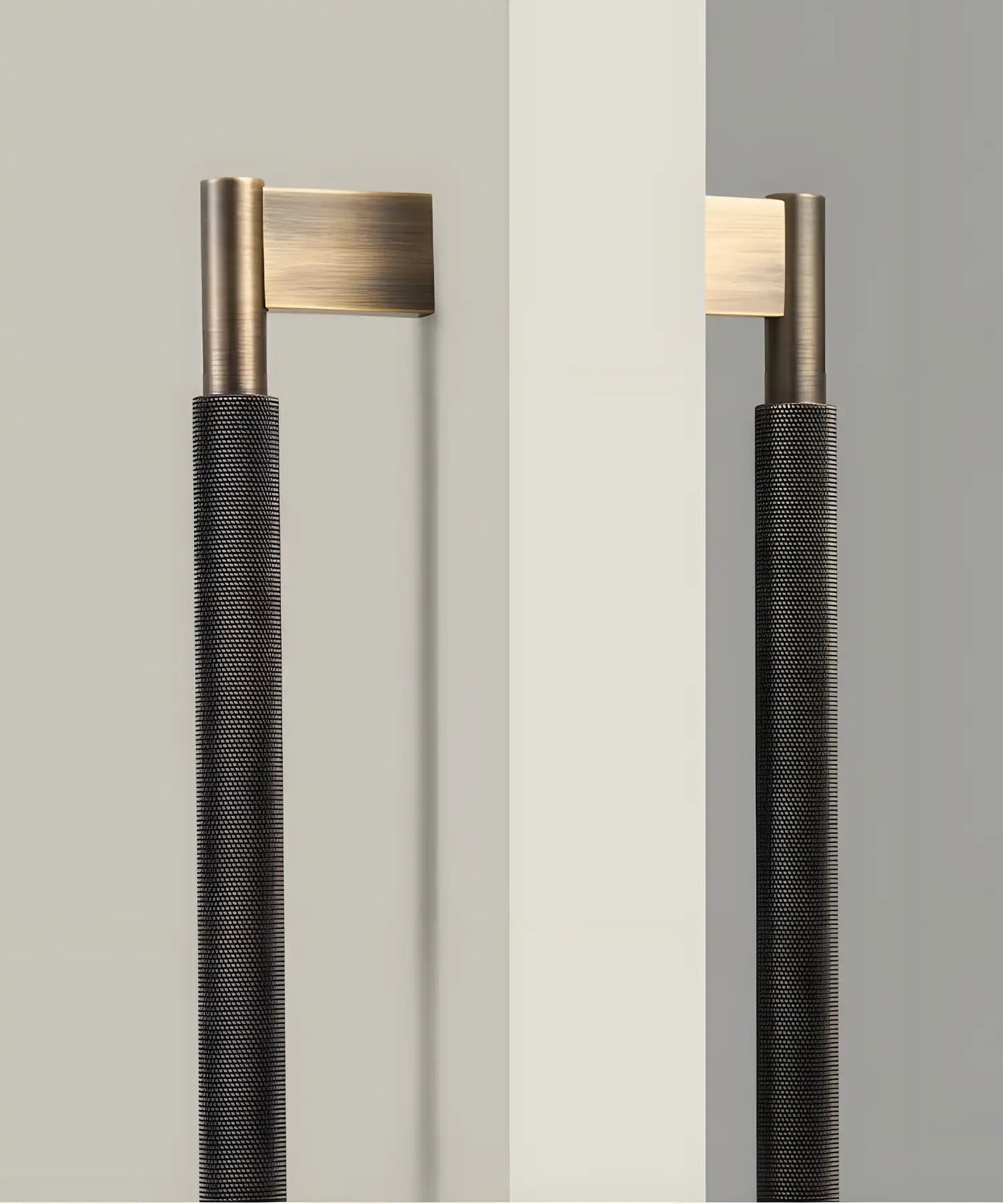 NORWYN Solid Brass Knurled Door Pull Handle