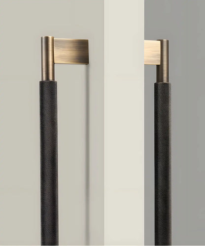 NORWYN Solid Brass Knurled Door Pull Handle