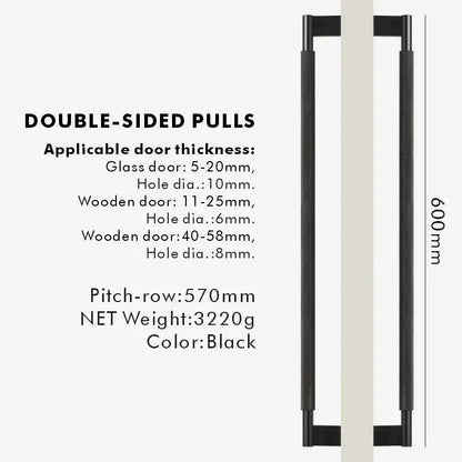 NORWYN Solid Brass Knurled Door Pull Handle