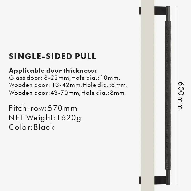 NORWYN Solid Brass Knurled Door Pull Handle