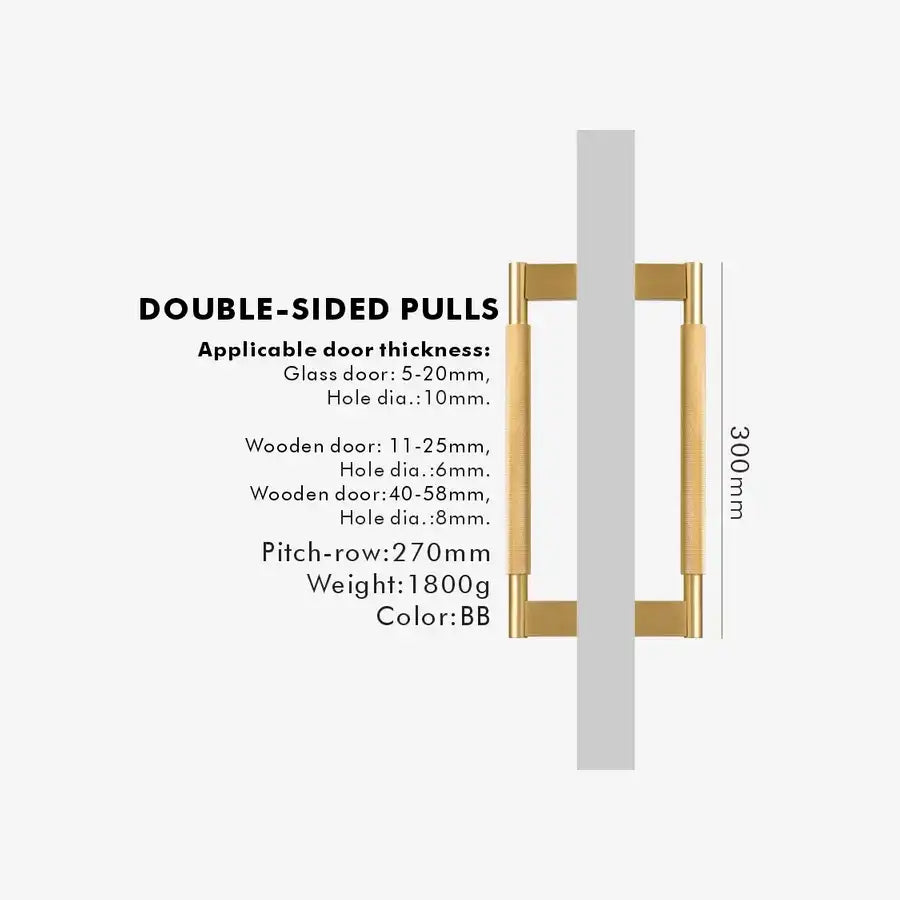 NORWYN Solid Brass Knurled Door Pull Handle
