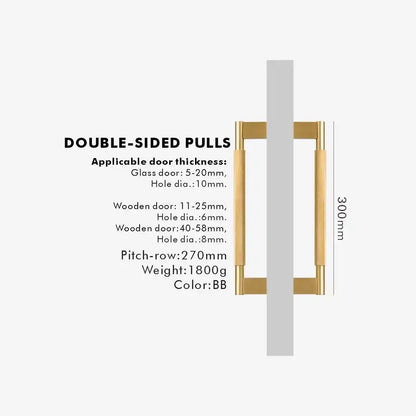 NORWYN Solid Brass Knurled Door Pull Handle