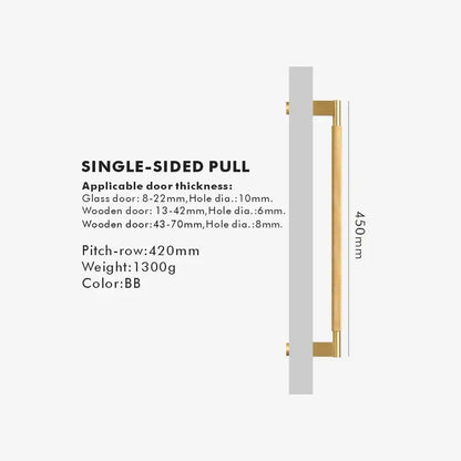 NORWYN Solid Brass Knurled Door Pull Handle