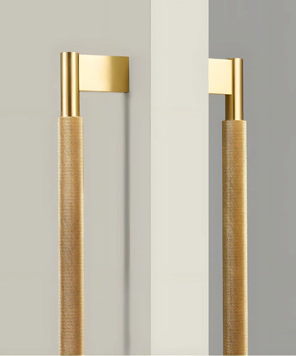 NORWYN Solid Brass Knurled Door Pull Handle