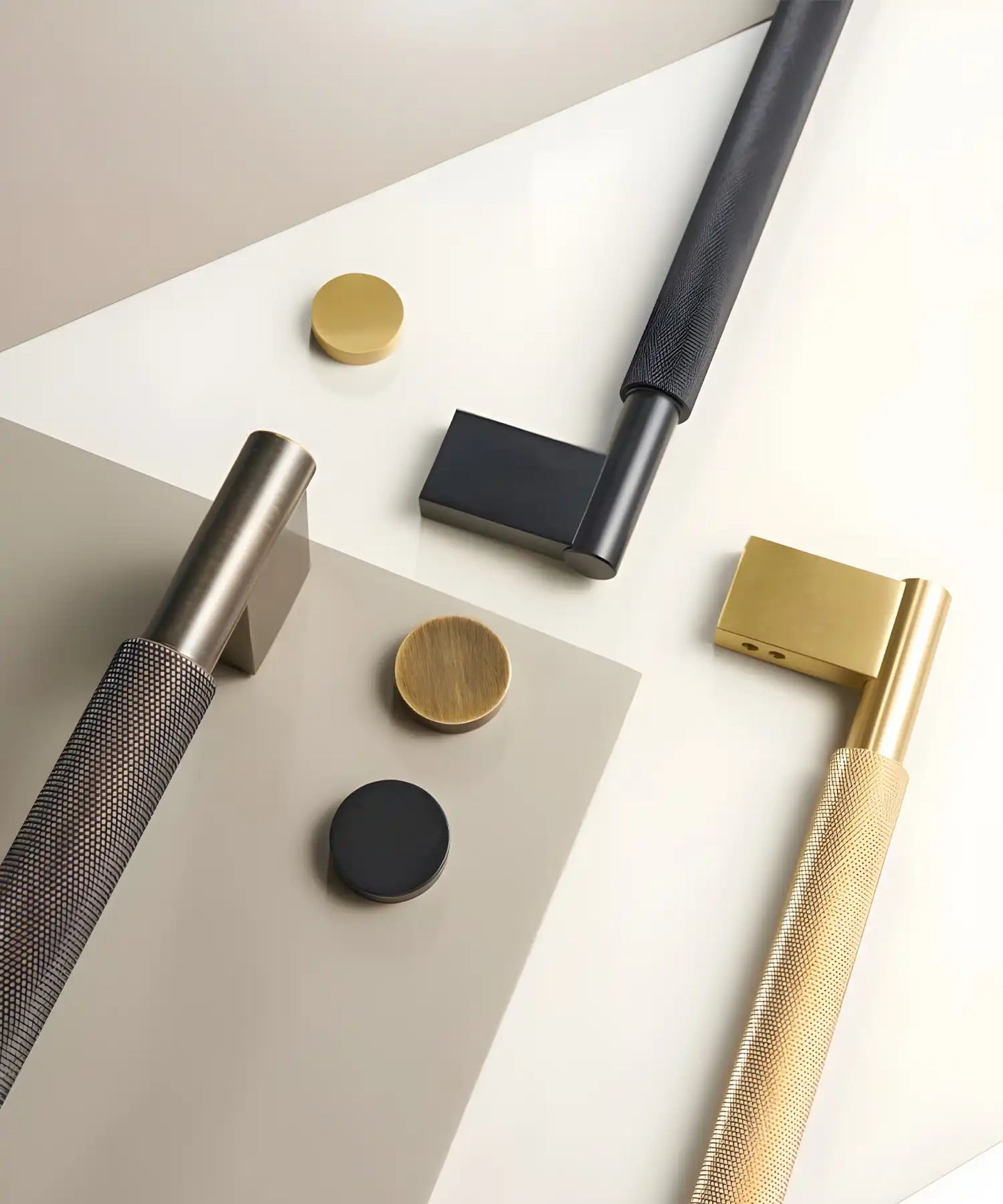 NORWYN Solid Brass Knurled Door Pull Handle