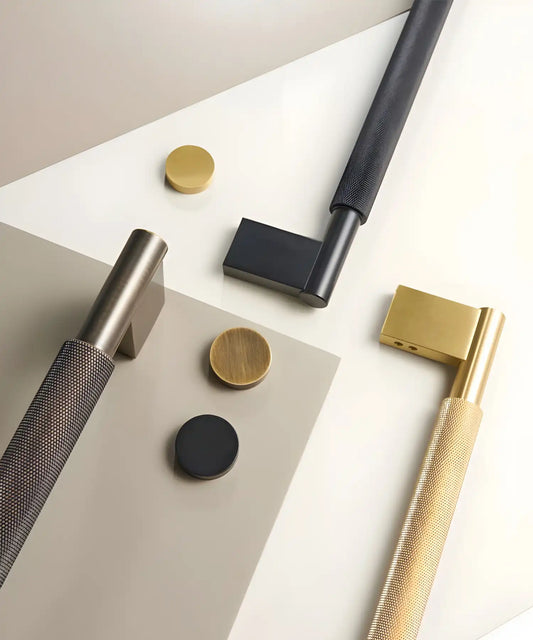 NORWYN Solid Brass Knurled Door Pull Handle