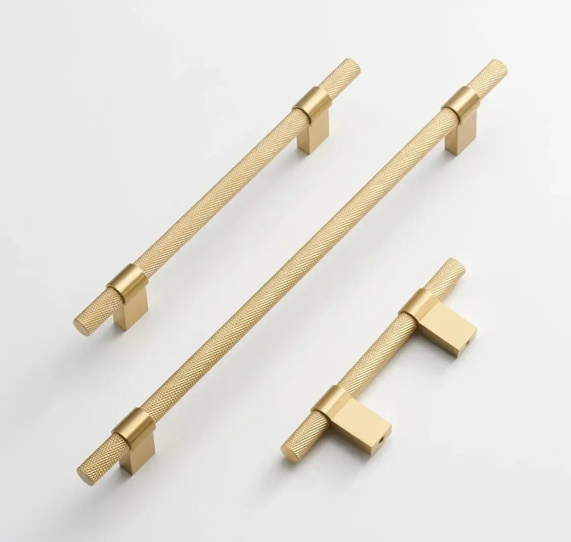 RIVELLE Solid Brass Knurled Kitchen & Cabinet Handle
