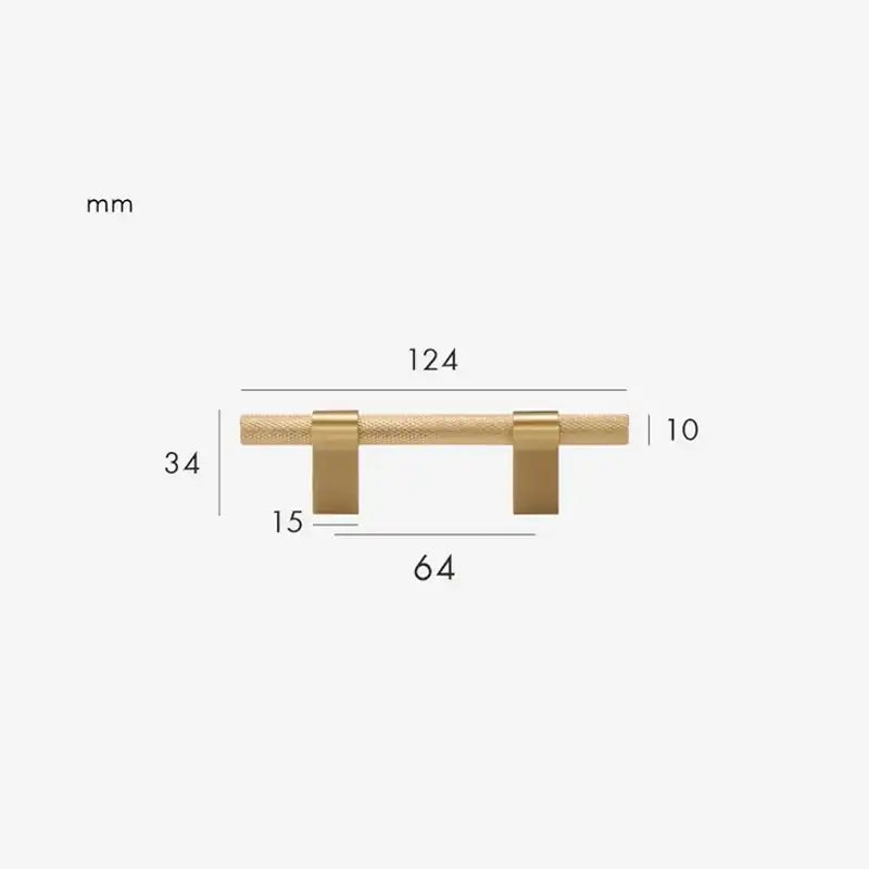 RIVELLE Solid Brass Knurled Kitchen & Cabinet Handle