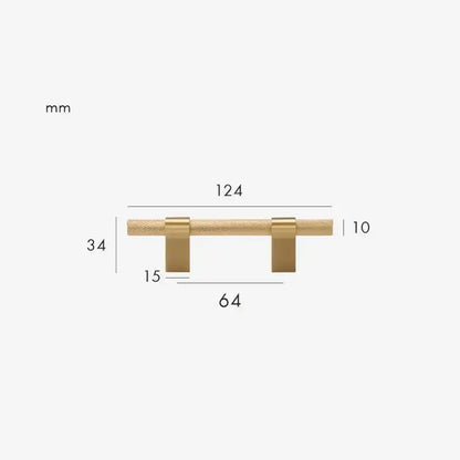 RIVELLE Solid Brass Knurled Kitchen & Cabinet Handle
