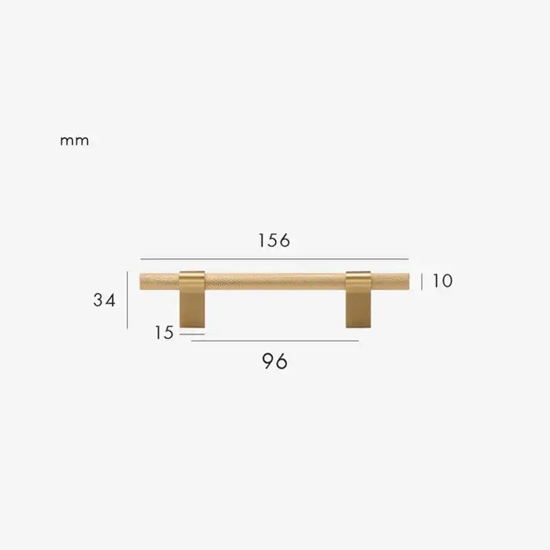 RIVELLE Solid Brass Knurled Kitchen & Cabinet Handle