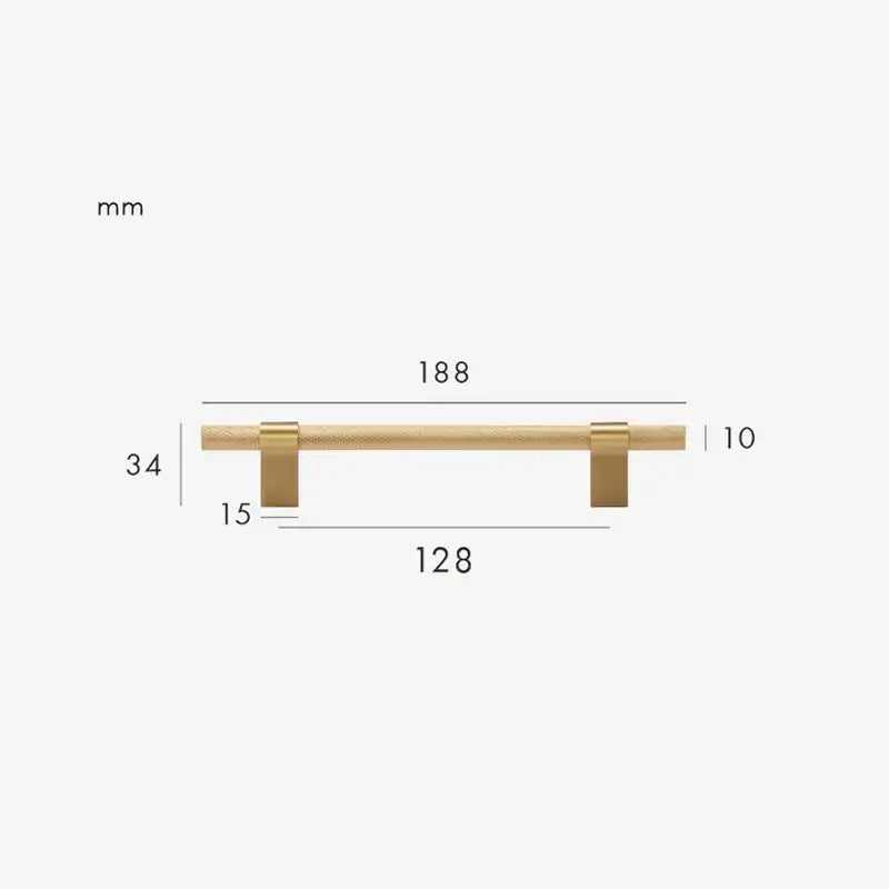 RIVELLE Solid Brass Knurled Kitchen & Cabinet Handle