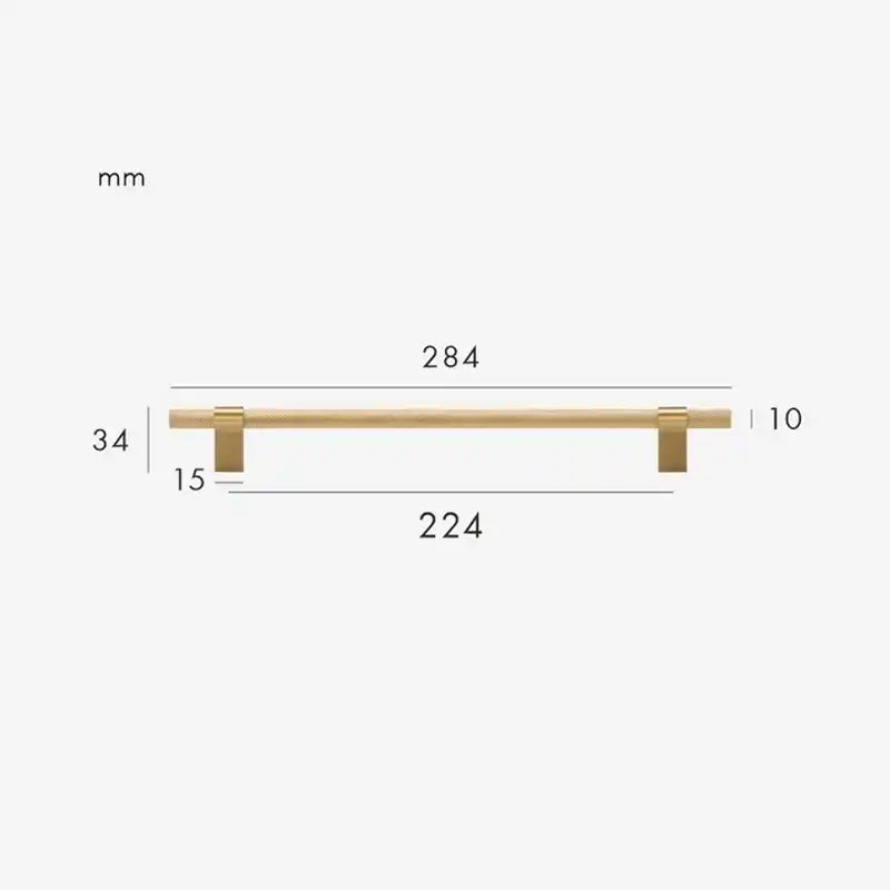 RIVELLE Solid Brass Knurled Kitchen & Cabinet Handle