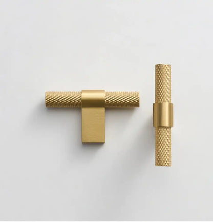 RIVELLE Solid Brass Knurled T-Bar Handle