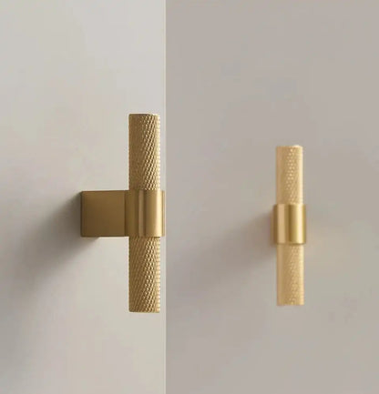 RIVELLE Solid Brass Knurled T-Bar Handle