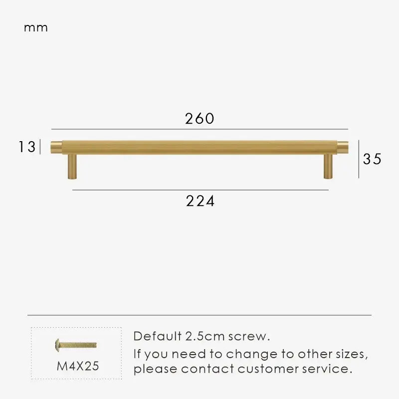 SOLENA Solid Brass Kitchen & Cabinet Handles