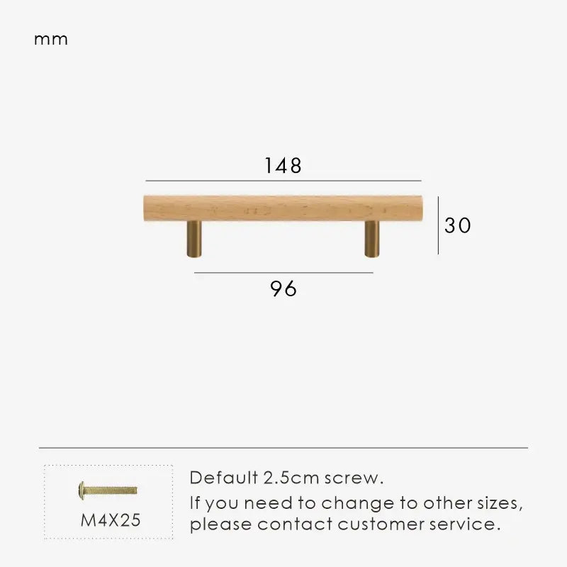 TEKEA Wood AND Brass Kitchen & Cabinet Handle