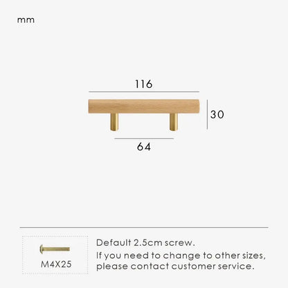 TEKEA Wood AND Brass Kitchen & Cabinet Handle