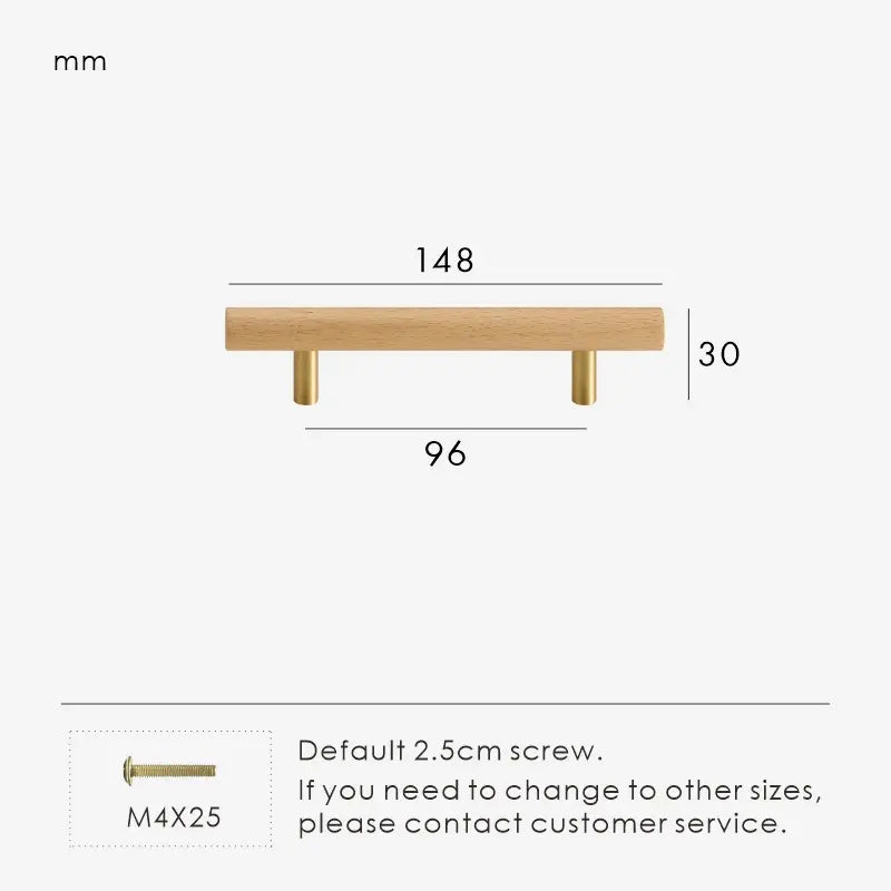TEKEA Wood AND Brass Kitchen & Cabinet Handle