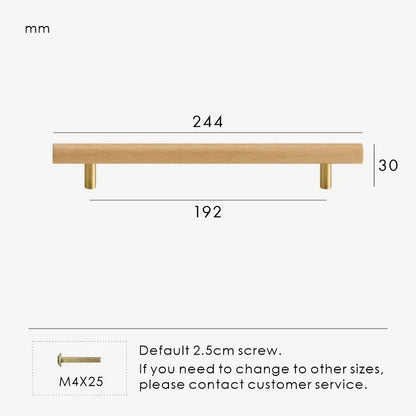 TEKEA Wood AND Brass Kitchen & Cabinet Handle