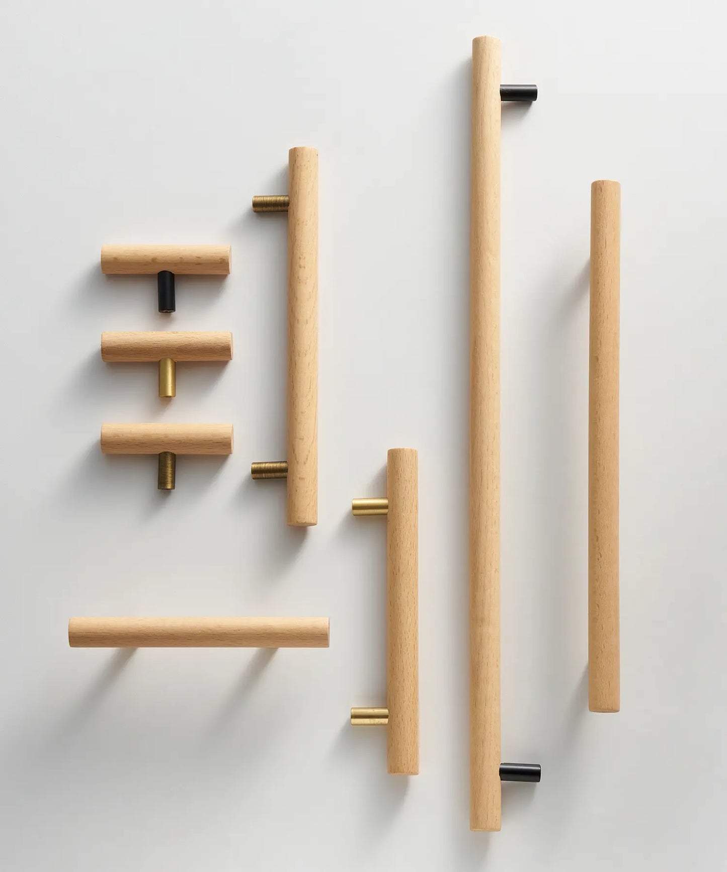 TEKEA Wood AND Brass Kitchen & Cabinet Handle