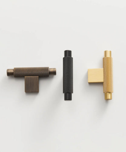 URBANO Solid Brass Knurled T-Bar Handle