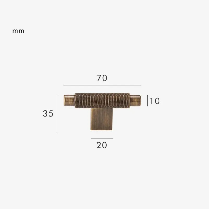 URBANO Solid Brass Knurled T-Bar Handle