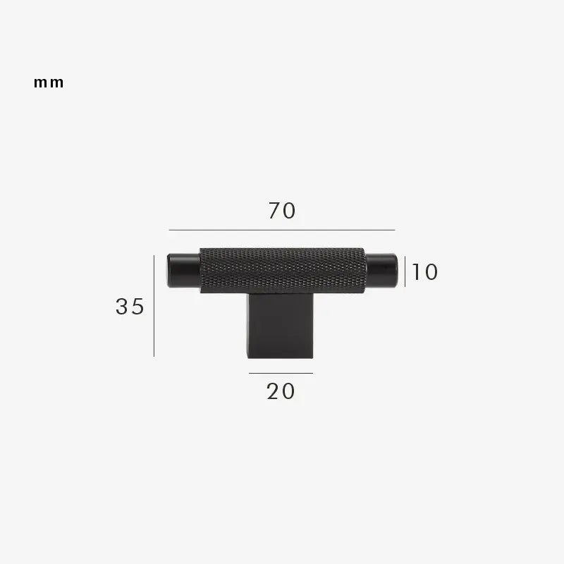 URBANO Solid Brass Knurled T-Bar Handle