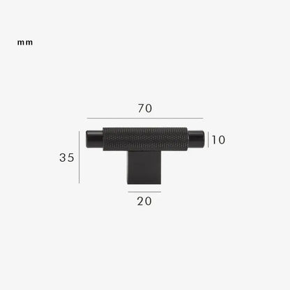 URBANO Solid Brass Knurled T-Bar Handle