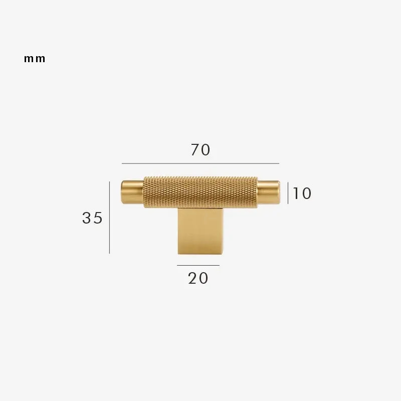 URBANO Solid Brass Knurled T-Bar Handle