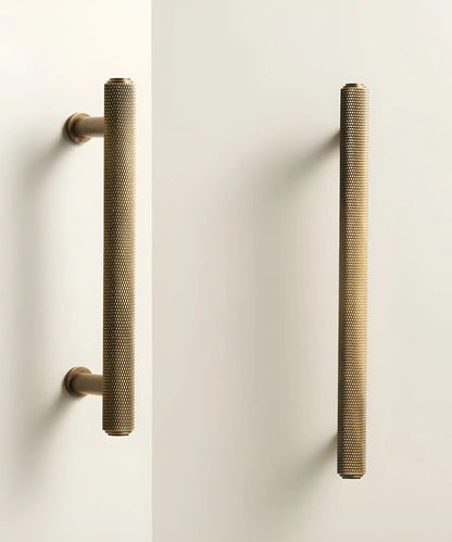 VELARA Knurled Solid Brass Kitchen & Cabinet Handle