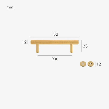 VELARA Knurled Solid Brass Kitchen & Cabinet Handle
