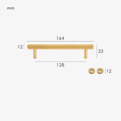 VELARA Knurled Solid Brass Kitchen & Cabinet Handle