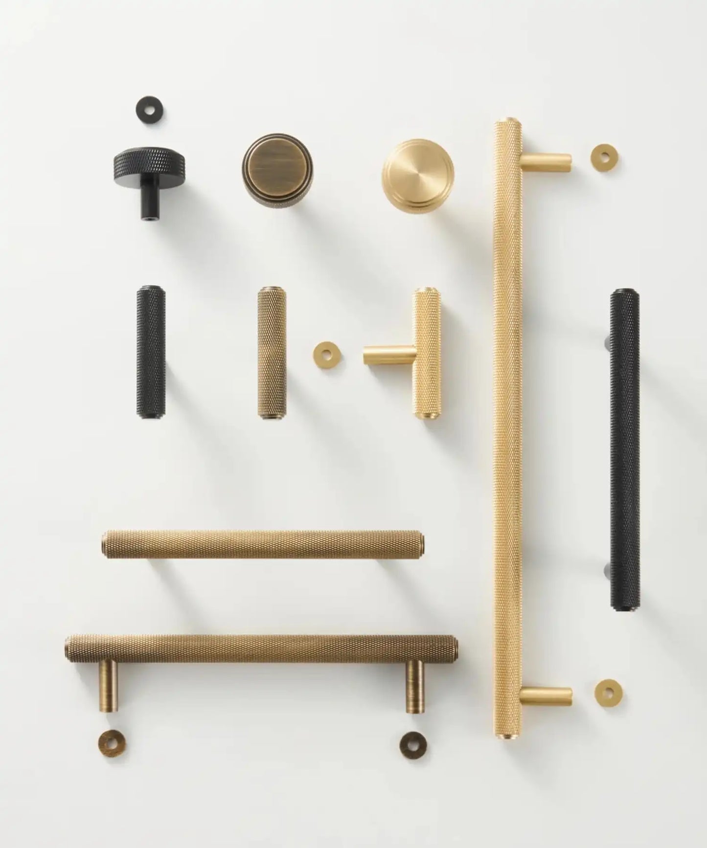 VELARA Knurled Solid Brass Cabinet & Cupboard Knob
