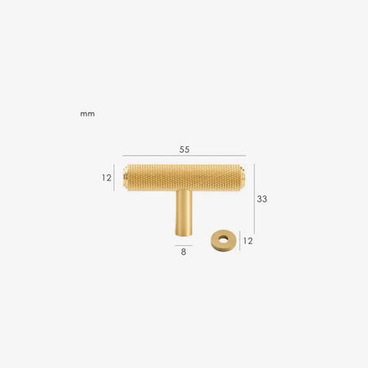 VELARA Knurled Solid Brass T-Bar Handle