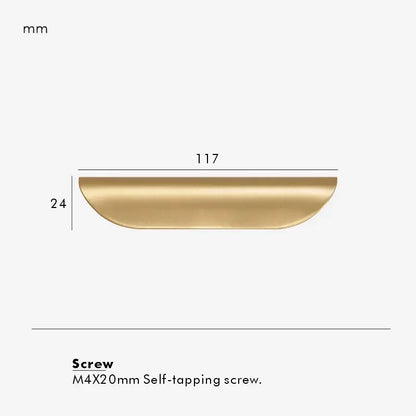 VELONA Solid Brass Edge Cabinet & Drawer Pull Handle