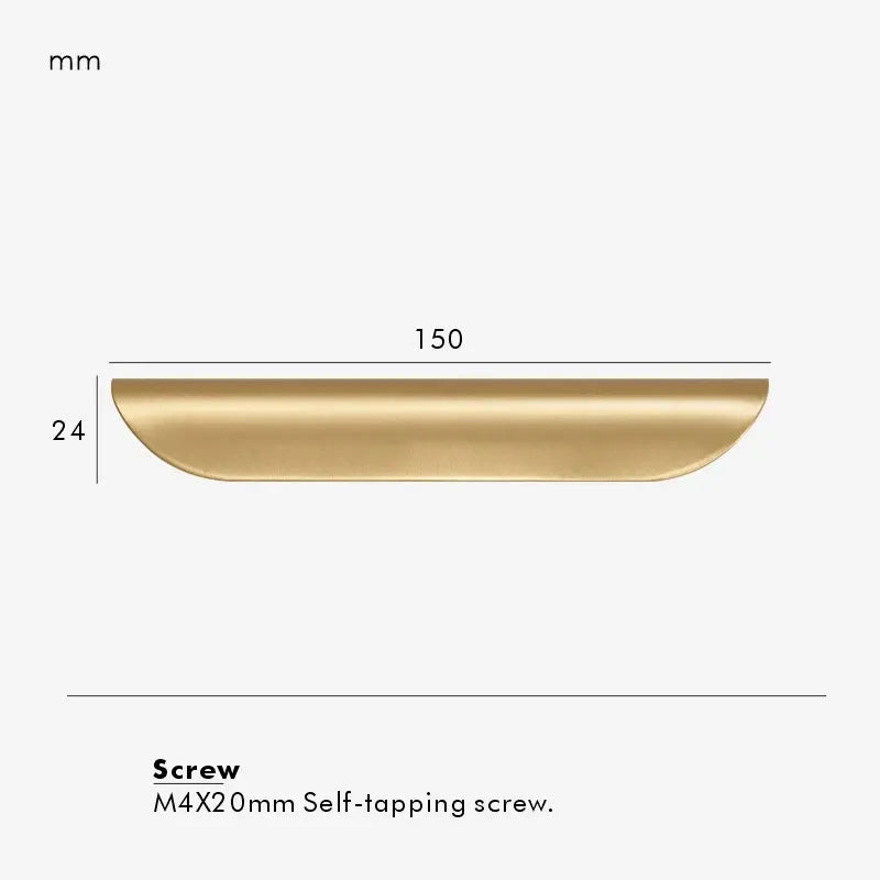 VELONA Solid Brass Edge Cabinet & Drawer Pull Handle