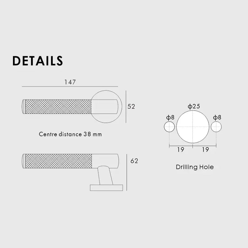VERGE Brass Lever Door Handles Set