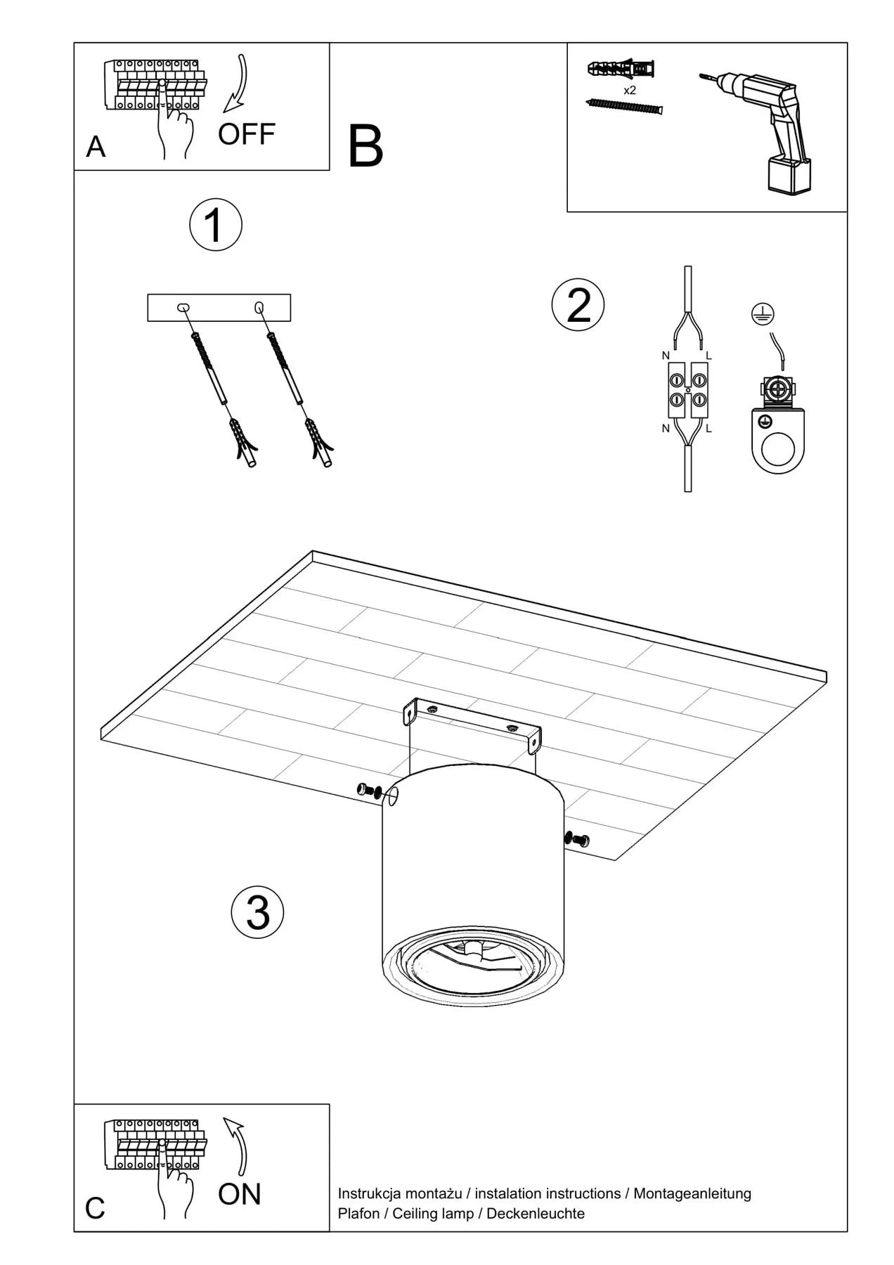 CULLO Concrete Ceiling Light