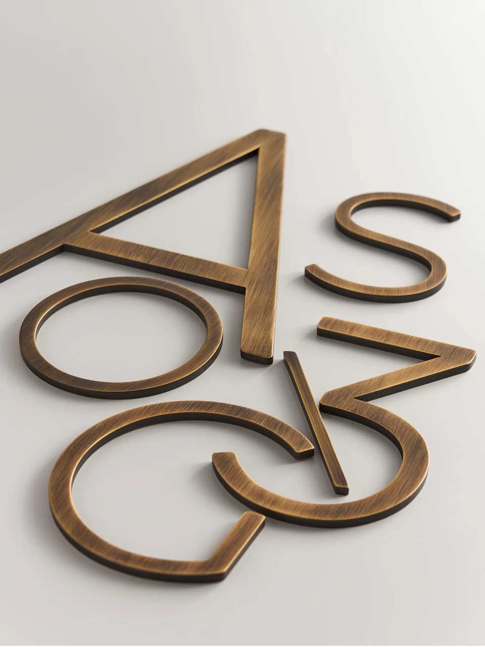 DARCY Solid Antique Brass House Numbers