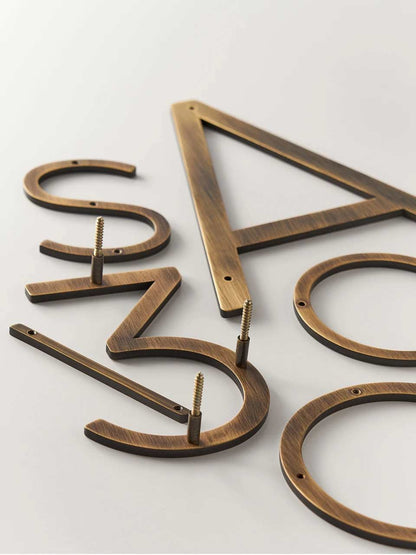 DARCY Solid Antique Brass House Numbers
