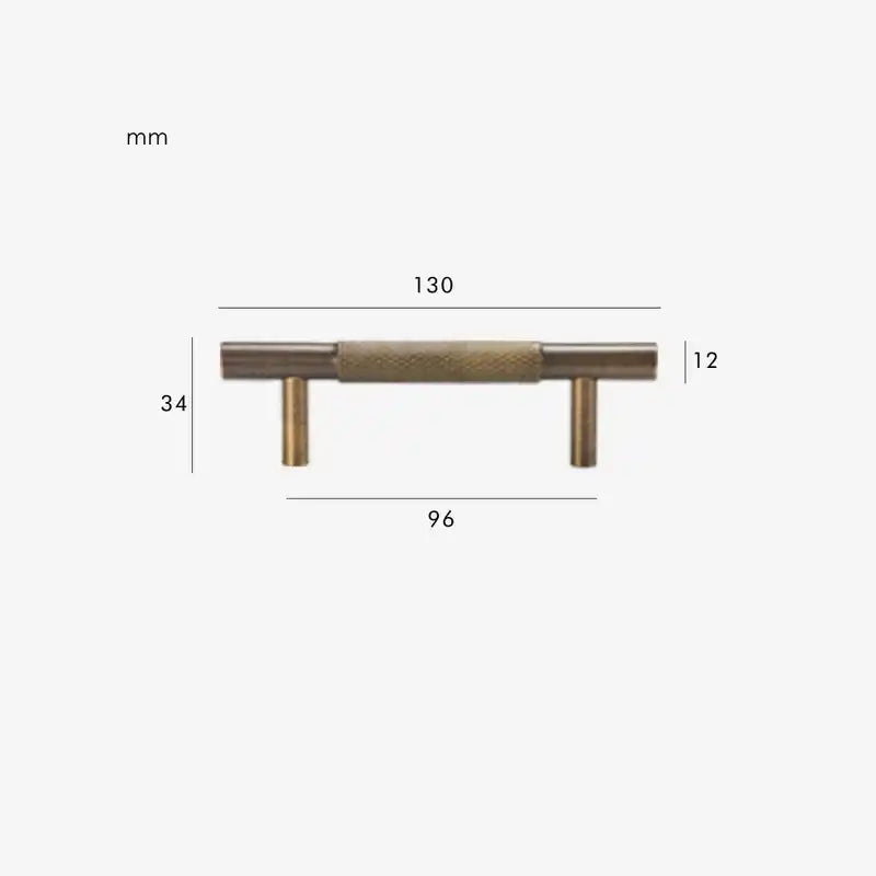 MID Knurled Solid Brass Kitchen & Cabinet Handle