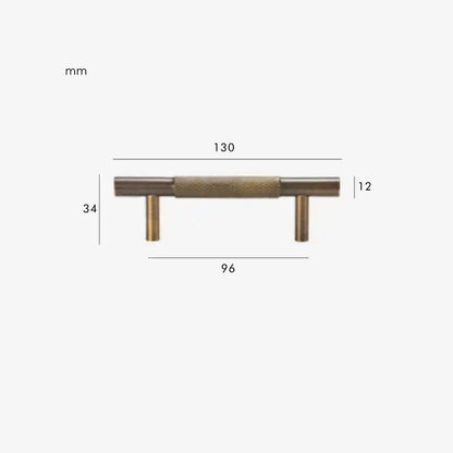 MID Knurled Solid Brass Kitchen & Cabinet Handle