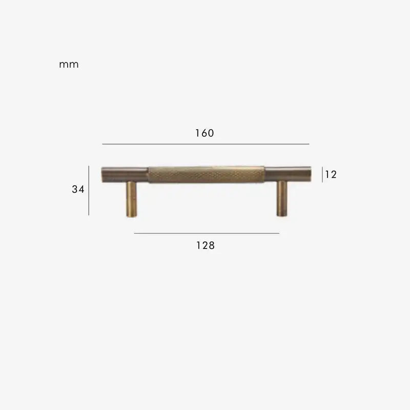 MID Knurled Solid Brass Kitchen & Cabinet Handle