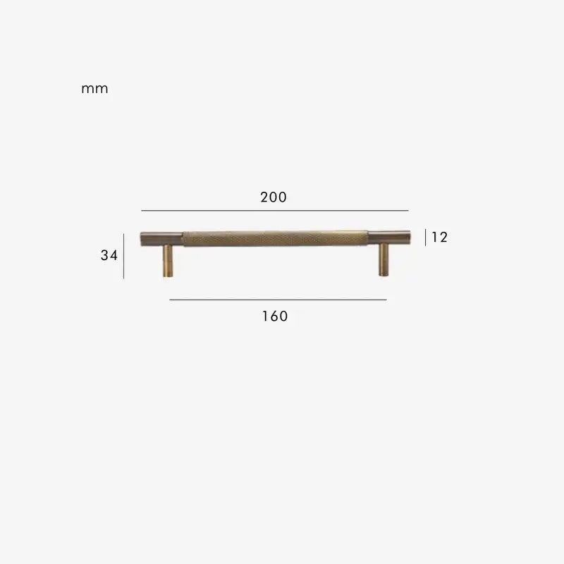 MID Knurled Solid Brass Kitchen & Cabinet Handle